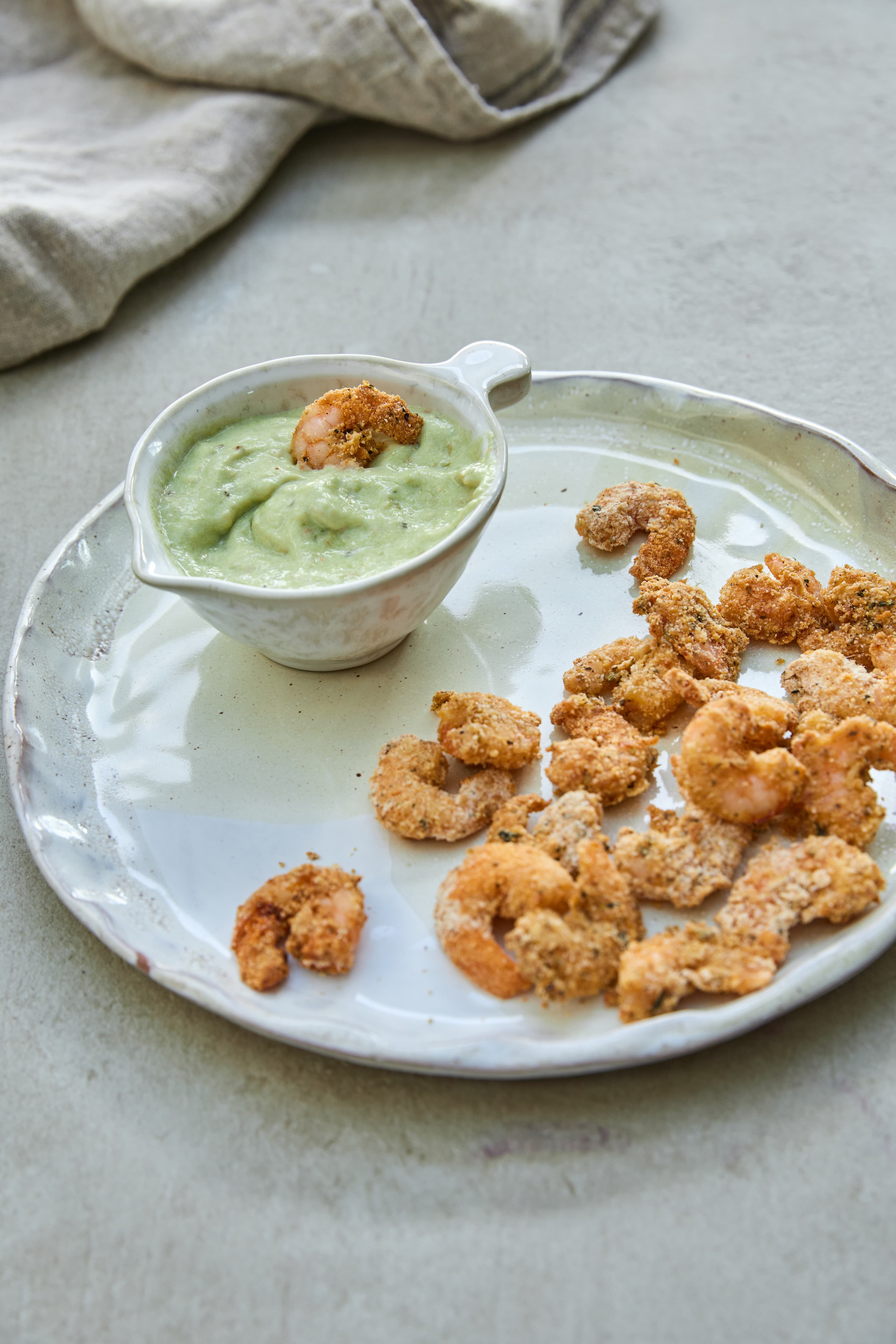 Camarones crocantes en panko